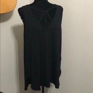 Express Cotton Tank w/ Cage Detail